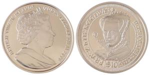 British Virgin Islands, Elizabeth II, Silver 10 Dollars, 28.28g, 2008, The Great Monarchs 