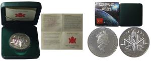 Canada, Silver 1$, 25.17g, 2000, Canada's voyage of discovery in the next millennium (KM 1