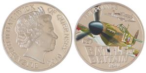 Cook Islands, Queen Elizabeth II, Silver 5 Dollars, 25g, 2010, rev. Battle of Britain, Pro
