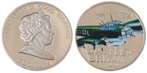 Cook Islands, Queen Elizabeth II, Silver 5 Dollars, 25g, 2010, rev. Battle of Britain, Pro