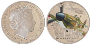 Cook Islands, Queen Elizabeth II, Silver 5 Dollars, 25g, 2010, rev. Battle of Britain, Pro