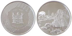 Fiji, Silver 1 Dollar, 31.1g, 2018, rev. Kiyomori. Uncirculated.
