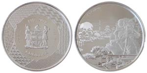 Fiji, Silver 1 Dollar, 31.1g,2018, rev. Kiyomori. Uncirculated.