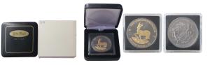 Republic of Gabonaise, Silver 1000 Francs, 31.1, gold cameo, 2014, The African Springbok. 