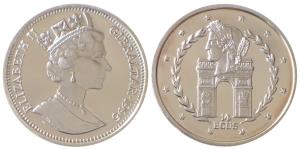 Gibraltar, Token, Elizabeth II, Silver 14 ECUS, 10.g, L'Arc de Triumph, 1995 (KM 495). Unc