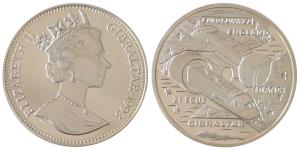 Gibraltar, Elizabeth II, Silver 21 ECUS, 19.2g, 2013, Euro tunnel, Proof, in plastic case 