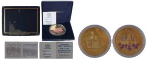 Great Britain, Gold Gilt Silver Medallion 5 oz, The Golden Jubilee of the reign of Elizabe