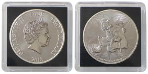 Niue, Elizabeth II, Silver 2 Dollars, 1oz, 31.1g, 2017, rev. Scrooge McDuck holding a bag 