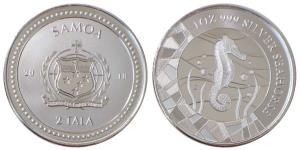 Samoa, Silver 2 Tala, 31.1g, 2018. Uncirculated.
