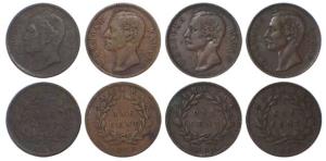 Sarawak, Charles Brooke Rajah, Copper Cent (3), 1870, 1884 and 1887; James Brooke Rajah, C