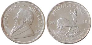 South Africa, Silver 1 Krugerrand, 31.1g, 1 oz, 2018. Uncirculated.