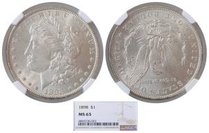 United States of America, Silver Morgan Dollar, 1898 O (KM 110). Graded by NGC MS63, Rare.
