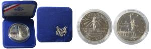 United States of America, Liberty, Silver Dollar, 26.73g, 1986, (KM 225). In original box 