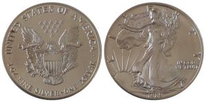 United States of America, Silver Dollar, 31.1g, 1989, Walking Liberty, (KM 273). Mint Stat