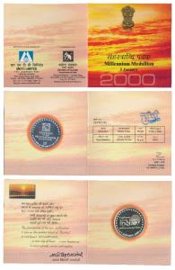 Silver Medallion, 50g, Ministry of Tourism, rev. Explore India in the Millennium Year, 1st
