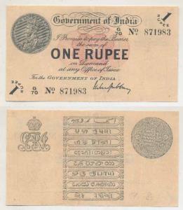 George V, Rupee 1, 1st issue, 1917, signed M. M. S. Gubbay (J&R 3.1.1B). Very Fine.