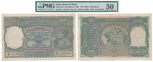 George VI, Rupees 100, 1938, Calcutta, signed C. D. Deshmukh (J&R 4.7.2B). Graded by PMG A