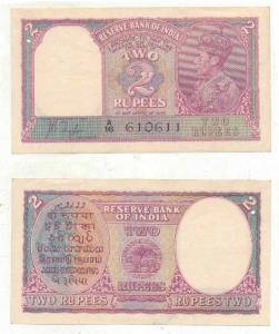 Burma, George VI, Rupee 1, 1947, signed C. E. Jones, red overprint Military Administration