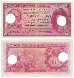 Indo-Portuguese, Cinquenta 50 Rupias, 6th issue, 1945, Banco Nacional Ultramarino, (J&R 12