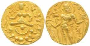 Guptas, Skandagupta (c. 455-480 AD), Gold Heavy Dinar, 9.1g, ‘Archer’ type, obv. king nimb
