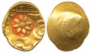 Yadavas of Devagiri, Mahadeva (c.1260-1270 AD), Gold Gadyana / Padma Tanka, 3.76g, Punch-m