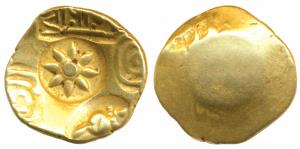 Yadavas of Devagiri, Ramachandra Deva, Gold Gadyana / Padma Tanka, 3.75g, Punch-marked typ
