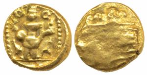 Vijayanagar Empire, Venkitapati Raya III (1630-1641 AD), Gold Pagoda, 3.40g, obv. Tirupati