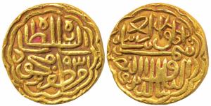 Shams al-din Muzaffar Shah II (AH 917-932, 1511-1525 AD), Gold Tanka, 11.44g, Muhammadabad