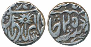 Lakshman Singh (1833/1847), Silver Rupee, 10.9g, RY 25. Very Fine, Scarce. Bijawar state i