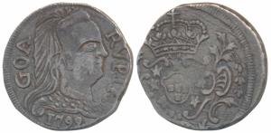 Goa, Maria I (1777-1799 AD), Silver Rupia, 10.5g, 1799 AD, obv. bust of the queen to right