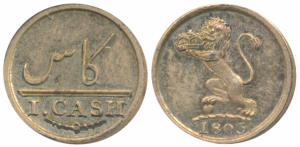 Gold Gilt Proof Cash, 0.68g, 1803, obv. lion holding a crown to left, rev. value in Englis