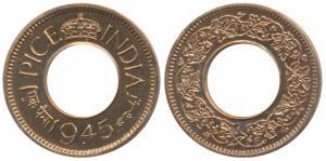 George VI, Bronze Proof Restrike Pice, 1945, Bombay Mint (SW 9.247a). Brilliant Uncirculat