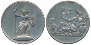 George III, Settlement of the British at Bombay, White Metal Medal, 1804, obv. Neptune rec