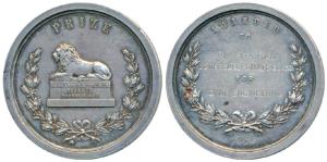 Thomason College of Civil Engineering, Roorkee, Silver Prize Medal, obv. British lion rest