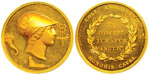 East India College Haileybury for Science, Economics & Politics, Gold Medal, 30.28g, obv. 