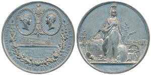 Exhibition of Industry of All Nations, London 1851, White Metal, obv. view of the Crystal 