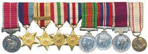 Miniature Medals, British Empire Medal, (Military) George VI 1st issue; 1939-45 Star; Afri