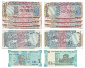 Assorted lot, Rupees 100 (35), C. Rangarajan, in order of consecutive serial numbers with 