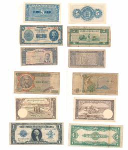 Assorted banknotes, United States of America, One Dollar Silver Certificate 1923; Denmark,