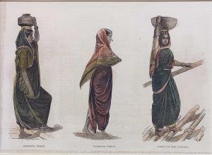 Engraving, Costumes of Western India, Mahratta Woman & Woman of the Carnatic. The Illustra