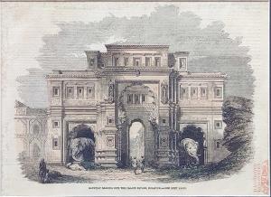 Engraving, Gateway Leading into the Palace Square, Kolapoor. The Illustrated London News 1