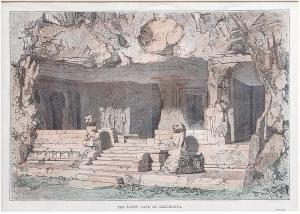 Engraving The Lions’ Cave at Elephanta. The Illustrated London News 1878. 25.5 x 18cm.