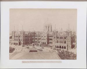 Photograph, Victoria Station, Bombay. 1885. 30.5 x 25.5cm