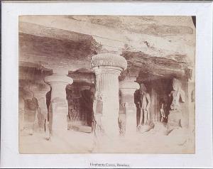 Elephanta Caves, Bombay. 1885. 28.5 x 23 cm.