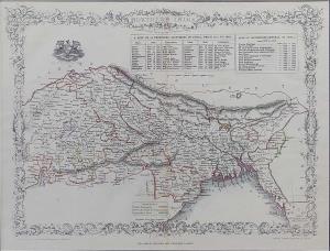 North India Map, 1858, The London Printing And Publishing Company, The Map Drawn & Engrave