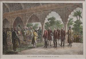 First Interview with the Maharajah of Jeypore. 1878. 25.5 x 18cm.