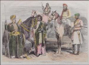 Native officers and Soldiers in the East India Company’s Service. - Drawn by W. Carpenter.