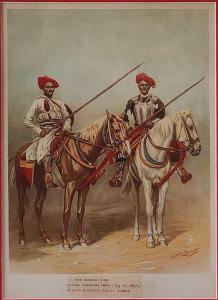 Chromo Lithograph, Military Uniforms From 1794 to 1827; The Late Maharaja Daulat Scindia. 