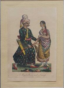 Aquatint, A Mogul Prince and Princess. J. Chapman, June 18, 1803. 13.5 x 20.5 cm.