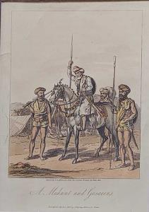 Aquatint, A Muhunt and Gosaeens, Published April 5, 1813, by J, Murray, from the original 